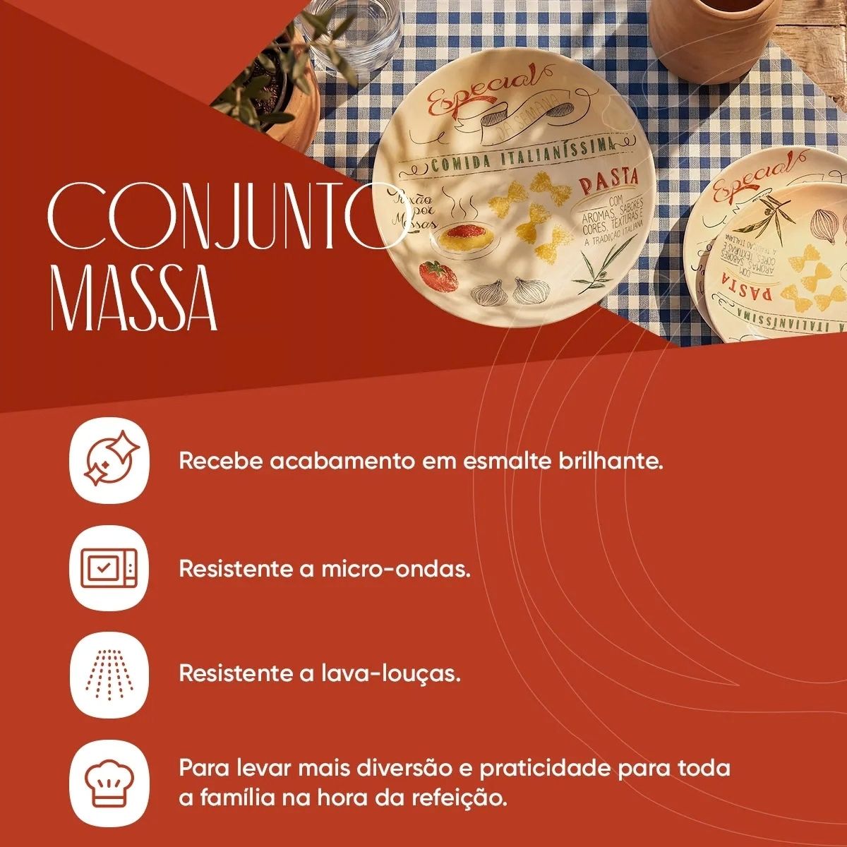 Kit para Massas em Cerâmica 5 Peças Oxford