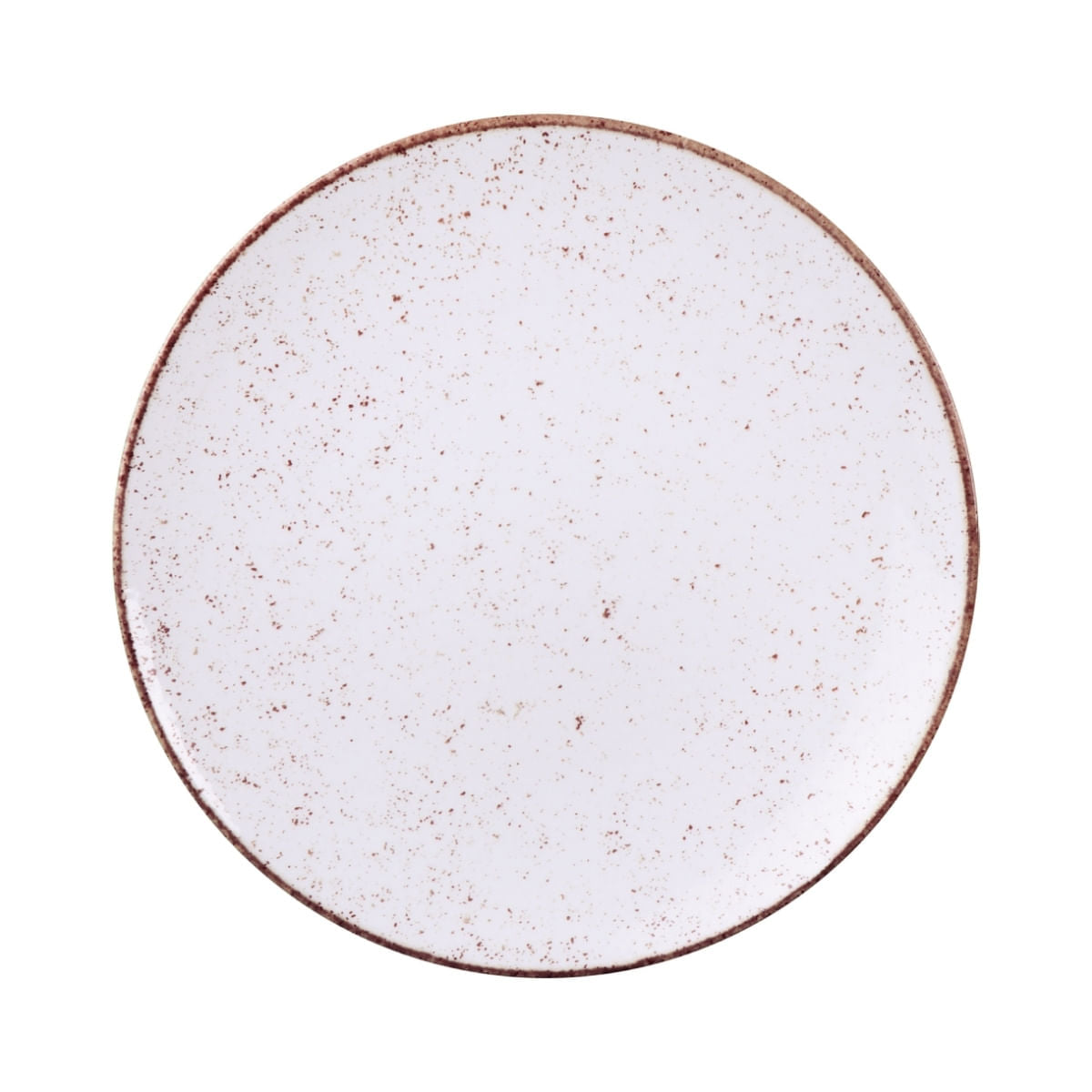 Prato Raso Tramontina Rústico Marrom em Porcelana Decorada 28 cm