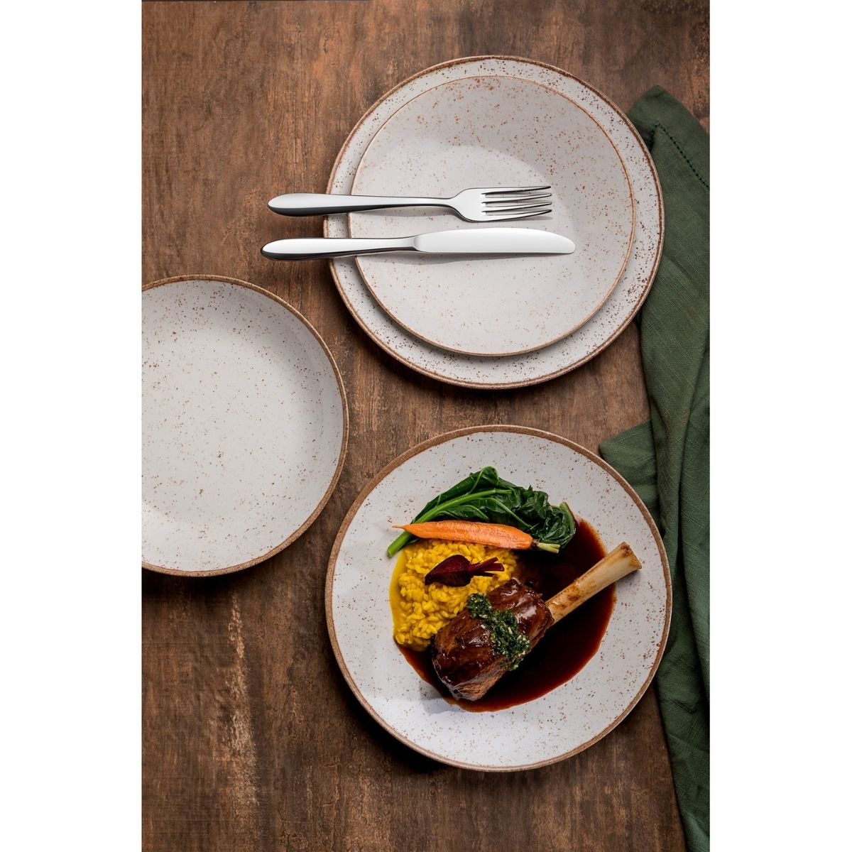 Aparelho de Jantar Tramontina Rústico Marrom Porcelana 20 Peças