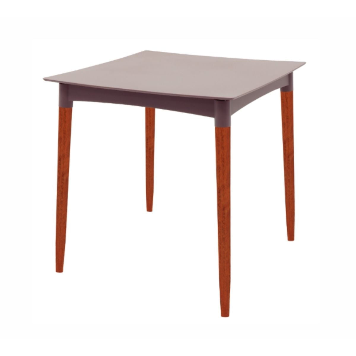 Mesa Tramontina Diana 70x70 cm em Polipropileno Camurça com Pernas de Madeira Eucalipto