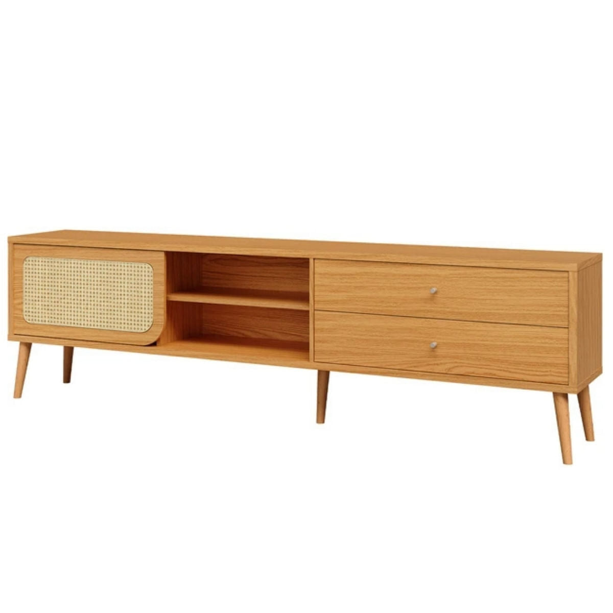 Rack para TV 220cm Até 60 Polegadas 2 Gavetas 1 Porta Curve Carvalho Rosé Dalla Costa