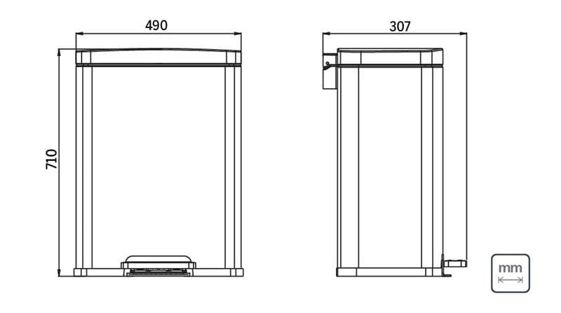 Lixeira Aço Inox com Pedal Tipo D 45 Litros Tramontina OUTLET