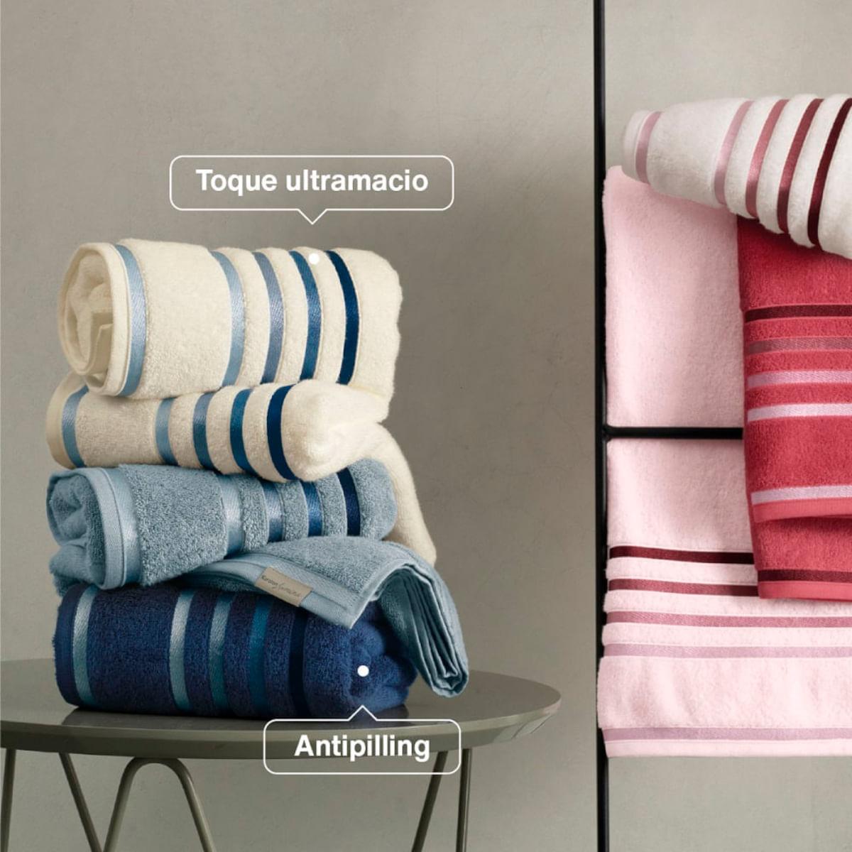 Jogo de Banho 5 peças Fio Penteado Karsten Lumina Marshmallow Rosa
