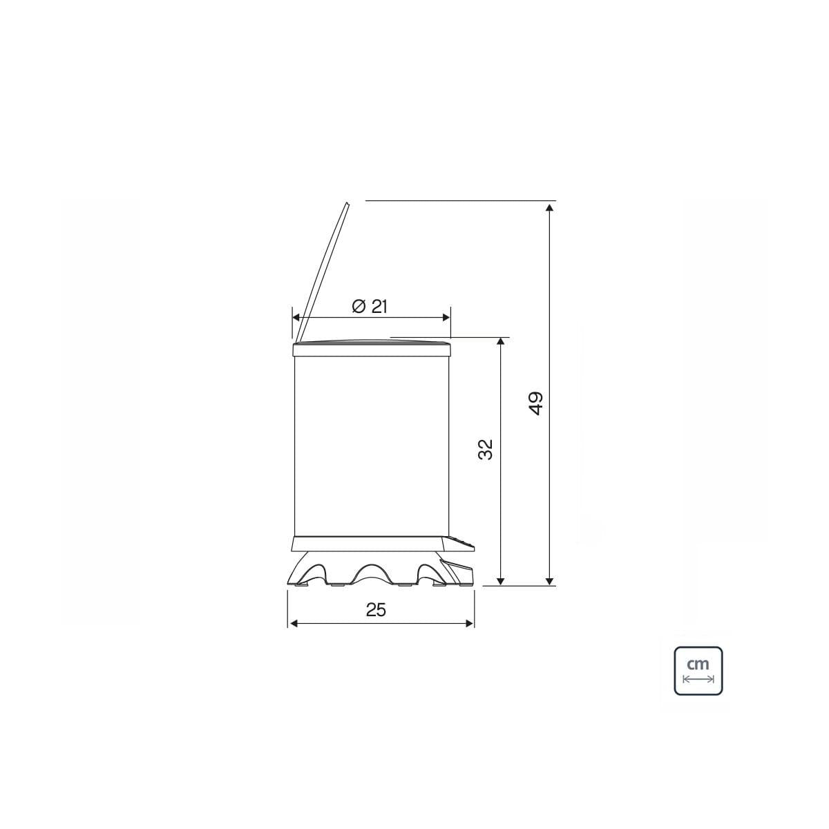Lixeira Inox Tramontina Sofie Inox Scotch Brite e Detalhes em Plástico Translúcido Vermelho com Pedal 5 L