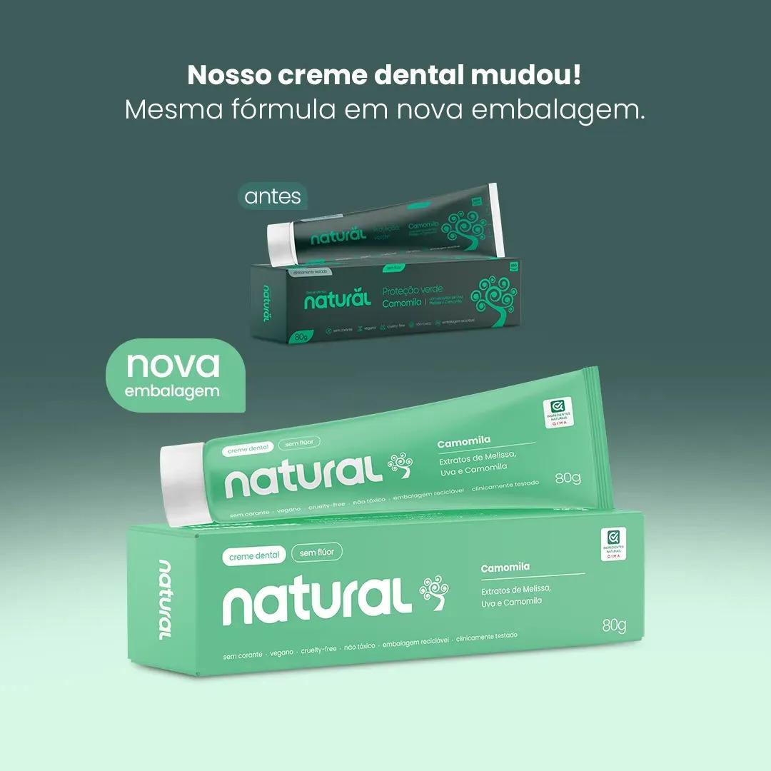 Kit 3 Pastas de Dente Naturais Orgânicas com Camomila 80g – Veganas
