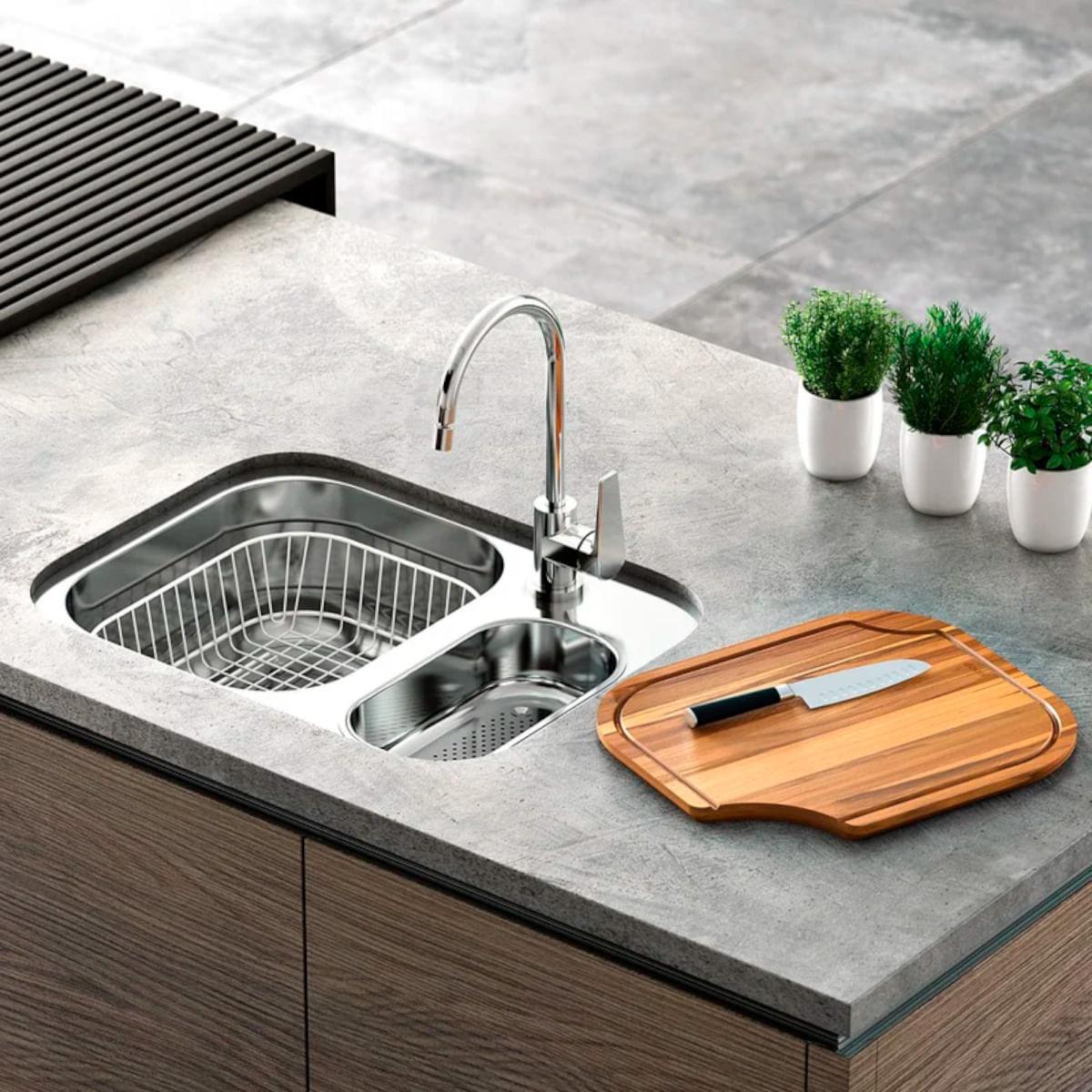 Cuba de Embutir Docol Lift 54,5x40 cm em Aço Inox Alto Brilho com Acessórios