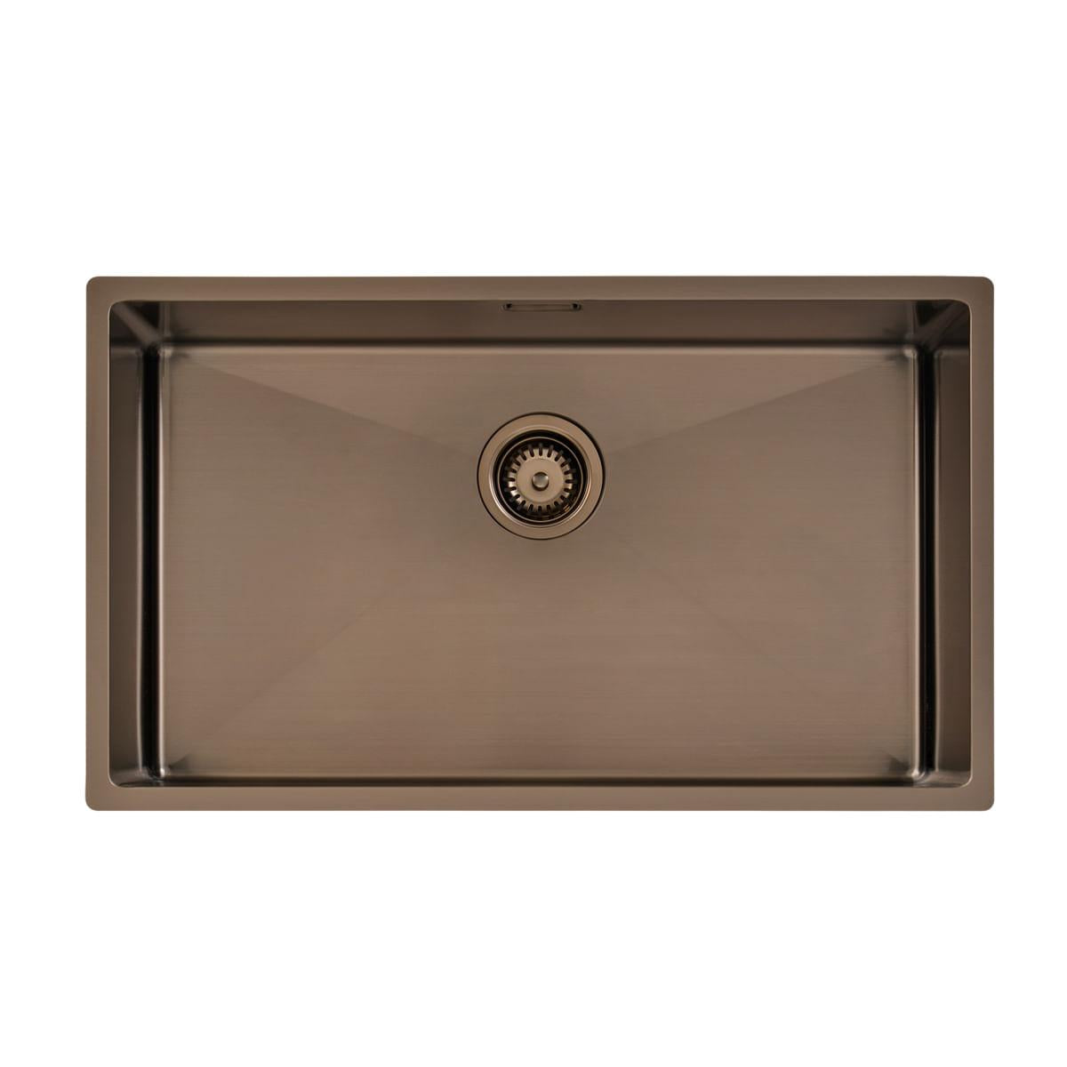 Cuba Tramontina Quadrum 70 em Aço Inox com Revestimento PVD Black 70 x 40 cm OUTLET