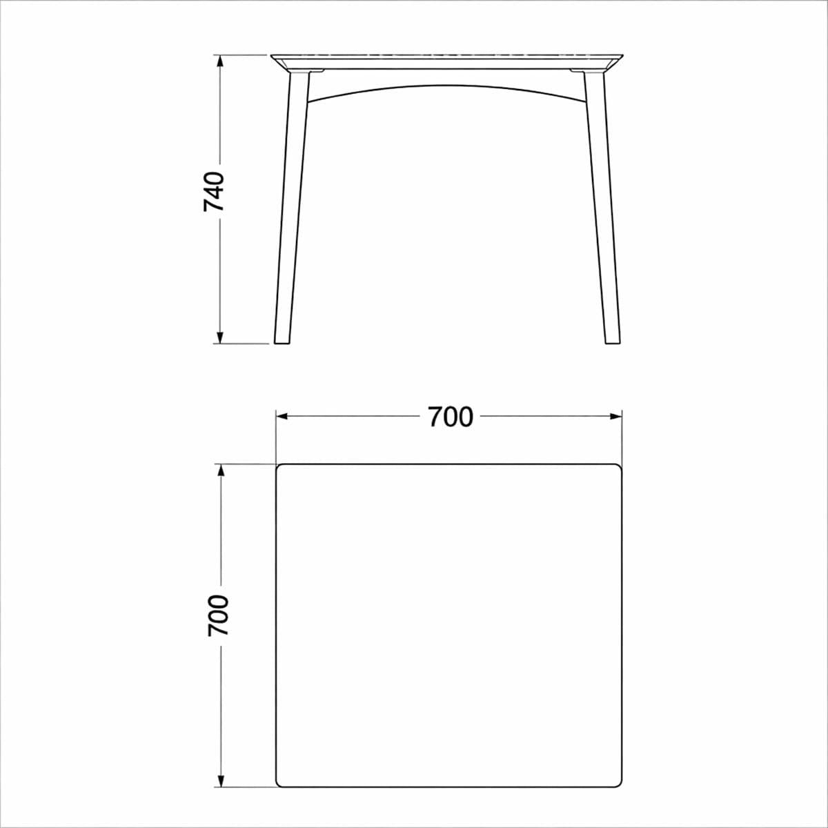 Mesa 4 Lugares Júpiter 70cm em Polipropileno Branco com Impresso Amadeirado Acrilys