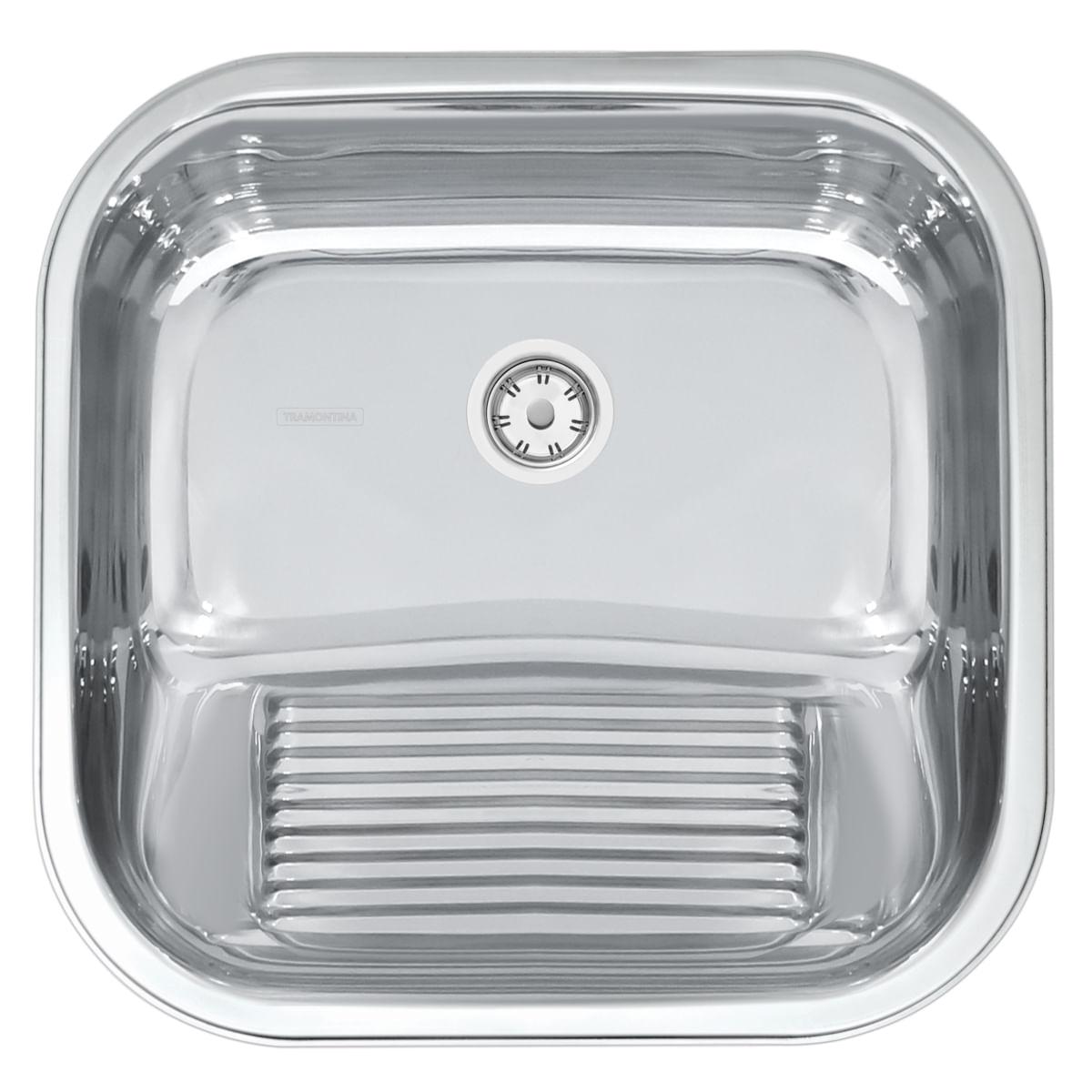 Tanque Tramontina Hera 25 L em Aço Inox Polido 40 x 40 cm com Válvula