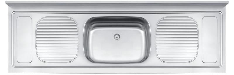 Pia Inox de Apoio com 1 Cuba Central Stratta 56 Plus 180x55cm Tramontina 93058107