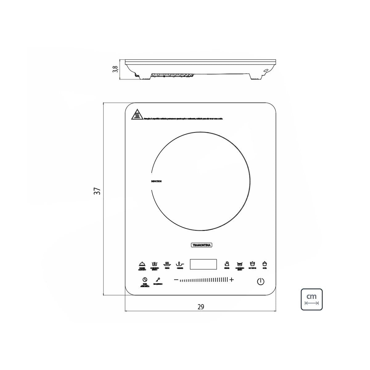 Cooktop Portátil por Indução Tramontina Slim Touch 220 V 94714132