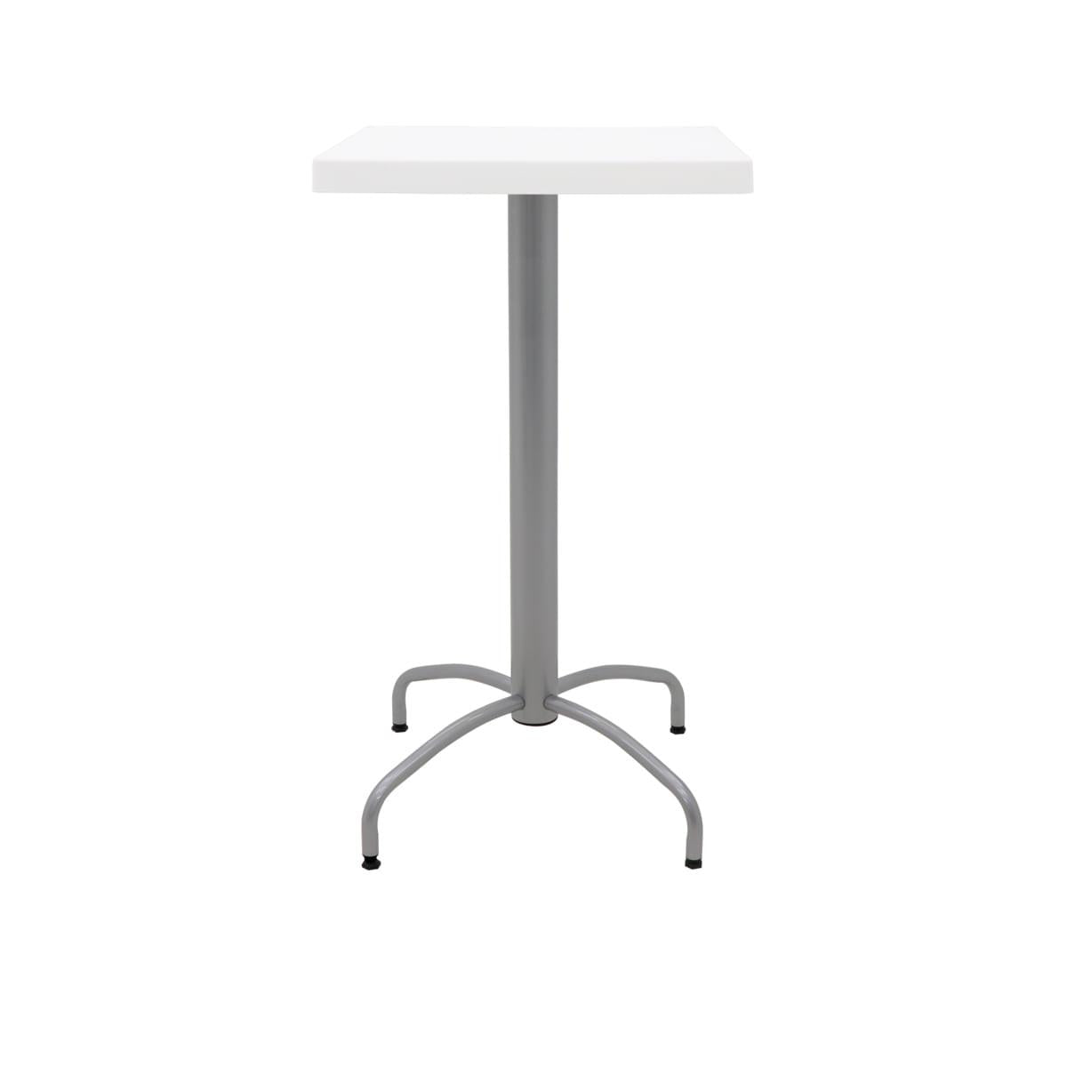Mesa Quadrada Tramontina Gama 59 cm Alta em Polipropileno Branco com Base em Aço Carbono