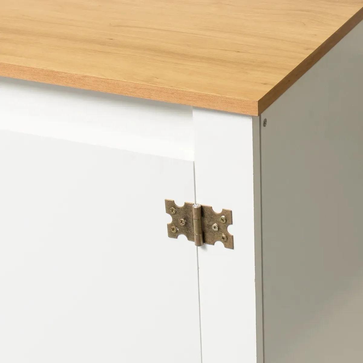 Aparador Colonial 149cm Mel Branco 4 Portas Movelbento