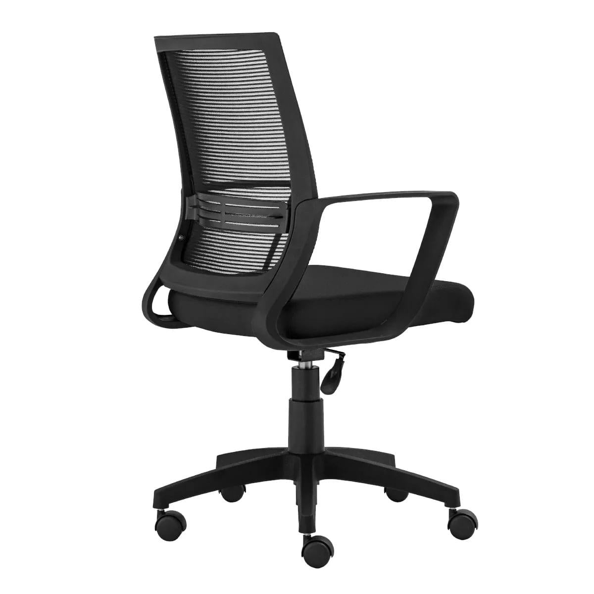 Cadeira de Escritório Giratória Stay Encosto em Tela Universal Base Nylon Assento Crepe Preto Roal