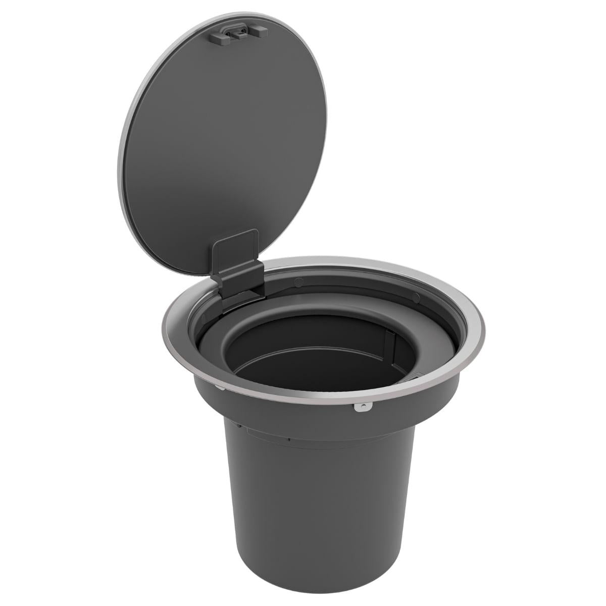 Lixeira de Embutir Tramontina 5 Litros Clean Round Click em Aço Inox