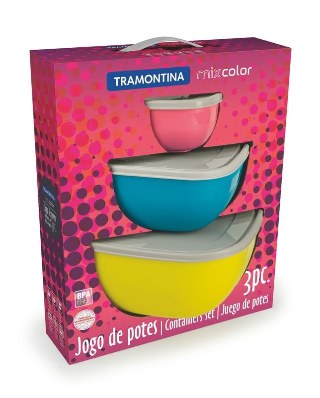 Conjunto de potes 3 peças Mix Color Tramontina 25099953