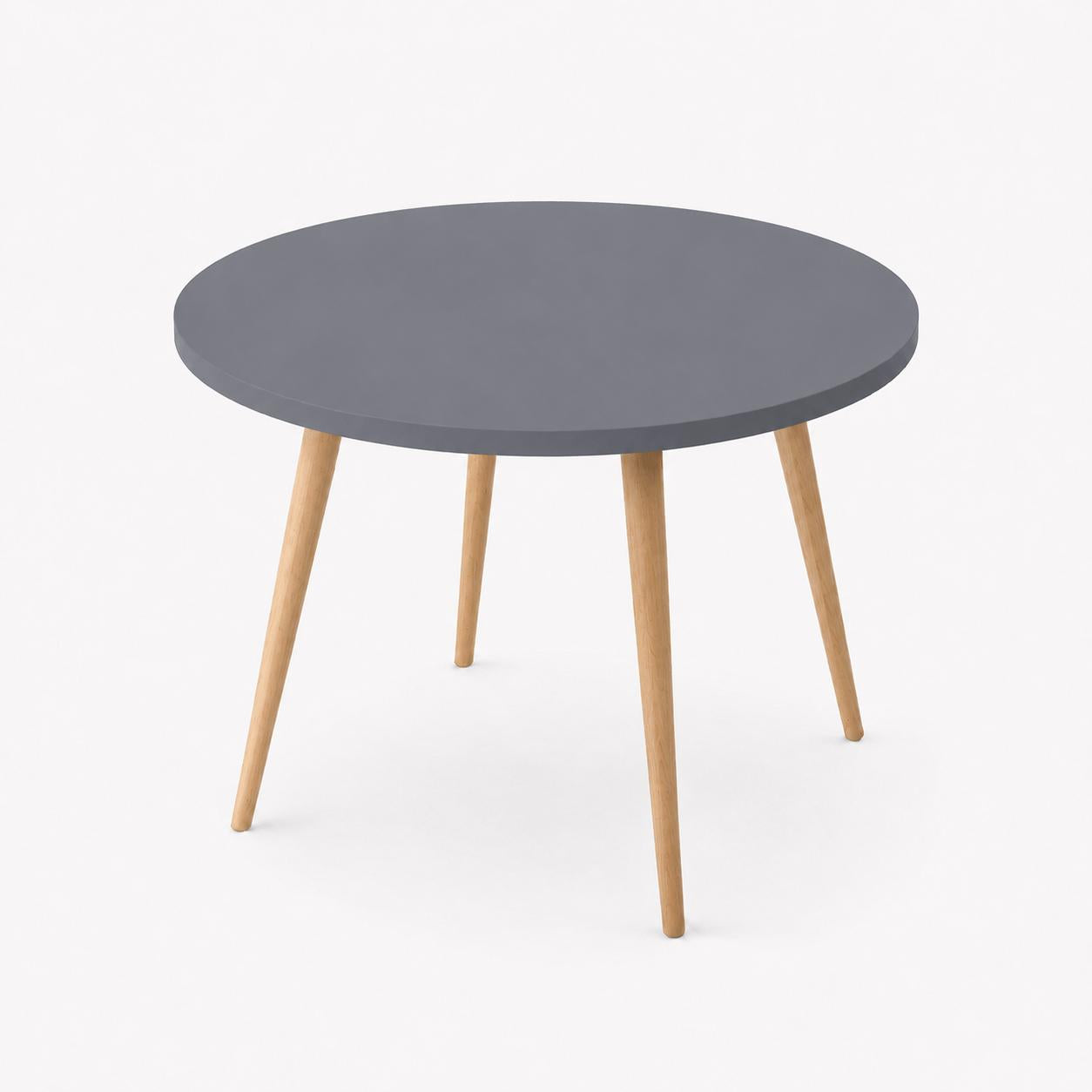 Mesa Jantar Sofia Redonda 80cm Versato 18mm Pés de Madeira Natural Marin