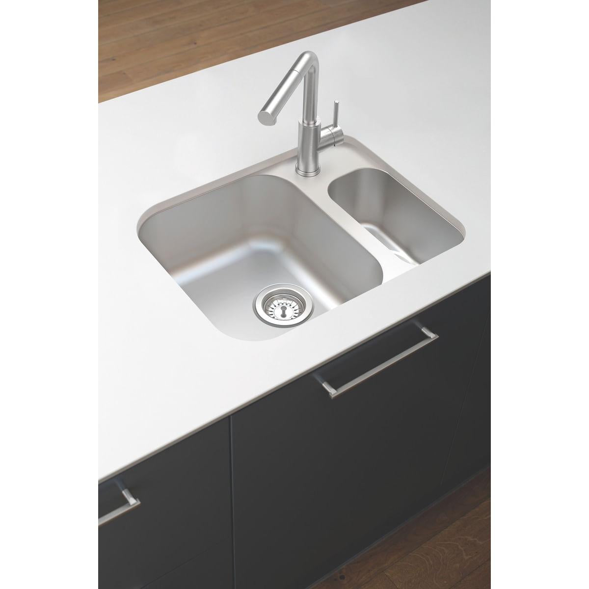 Cuba Tramontina Isis Plus em aço inox Acetinado 58 x 45 cm com válvula OUTLET
