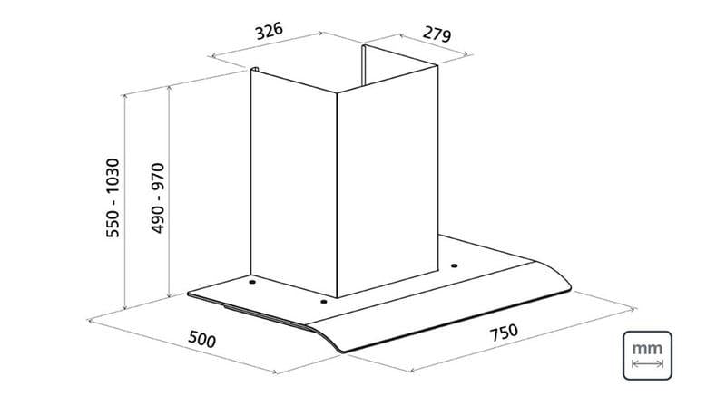 Coifa de Parede Inox New Vetro Flex 75 cm 220V Tramontina 95800010