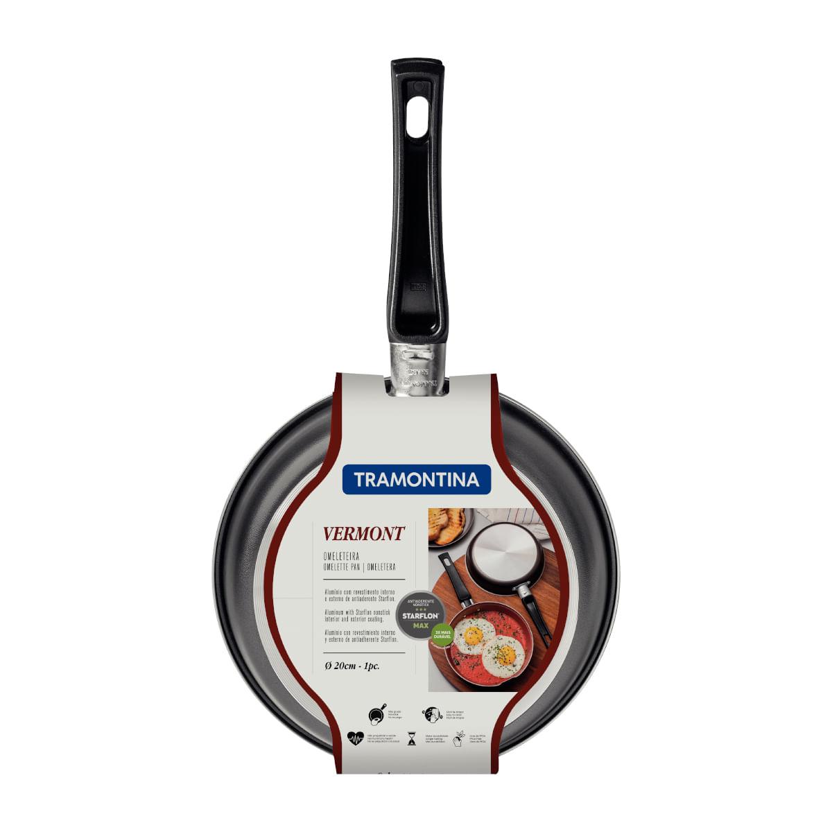 Omeleteira Tramontina Vermont 20 cm Grafite em Alumínio Antiaderente Starflon Max