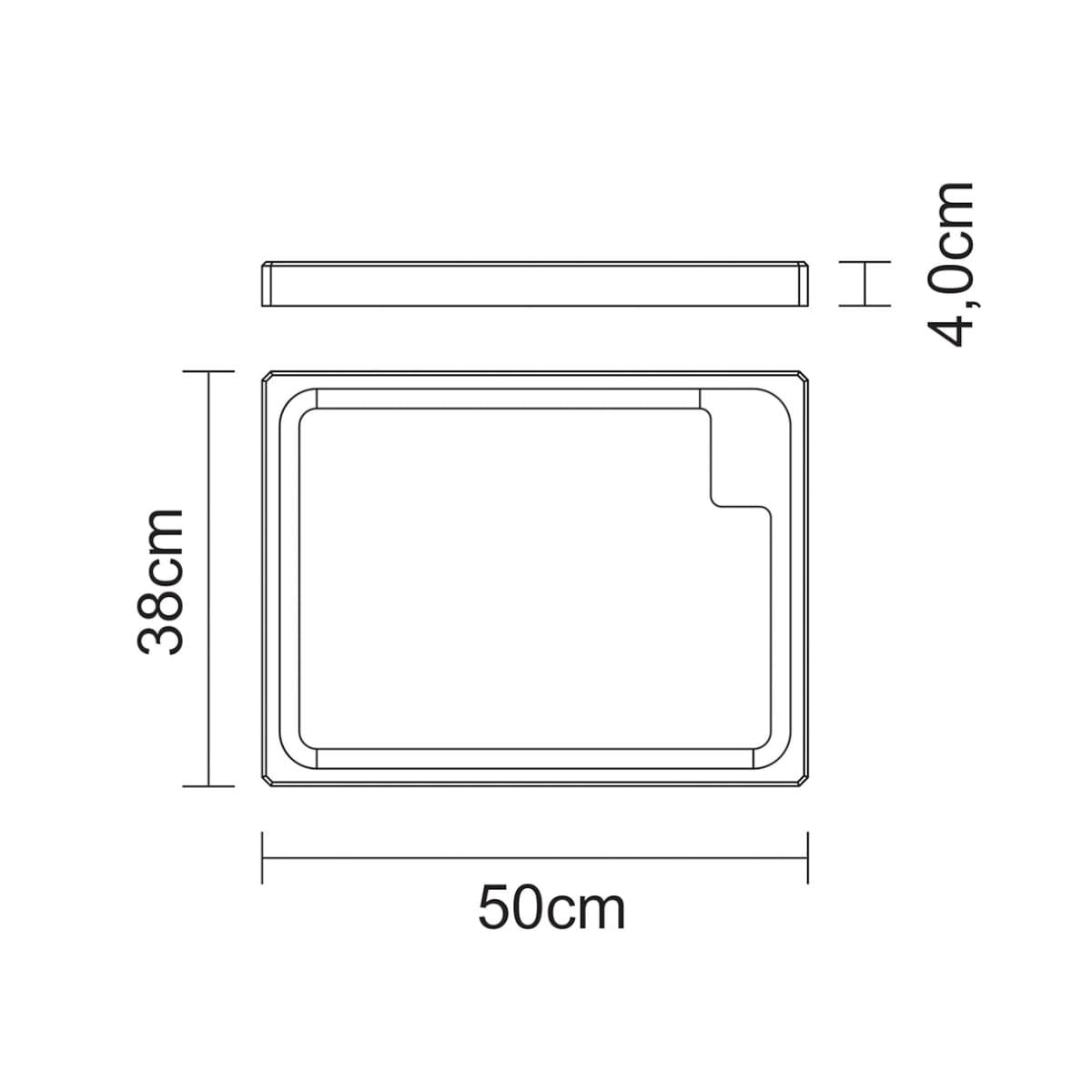 Tábua para Churrasco Tramontina Retangular Cubus em Madeira Teca 50 x 38 cm Envernizada