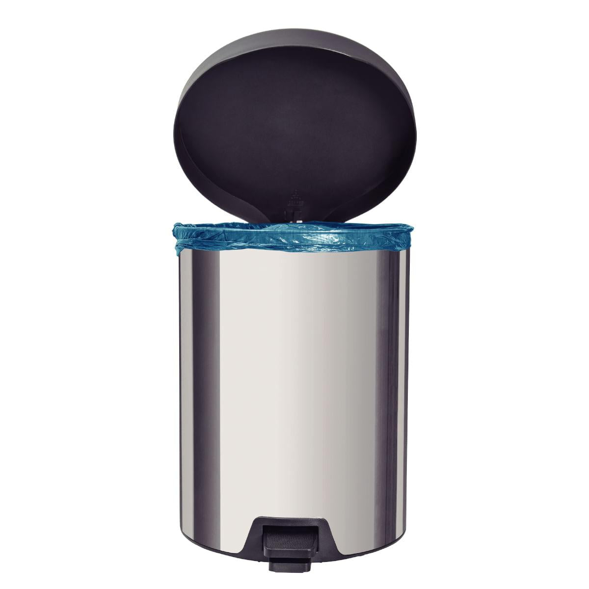 Lixeira com Pedal 5 Litros New Tramontina em Aço Inox Polido com Tampa Plástica