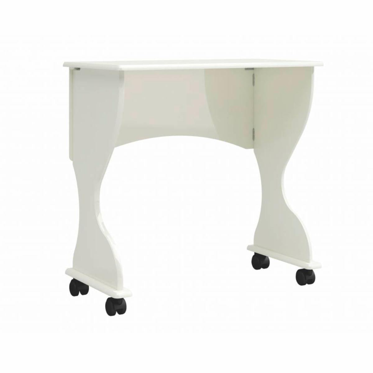 Mesa Dobrável com Rodízios em MDF Off White 75 cm Dalla Costa
