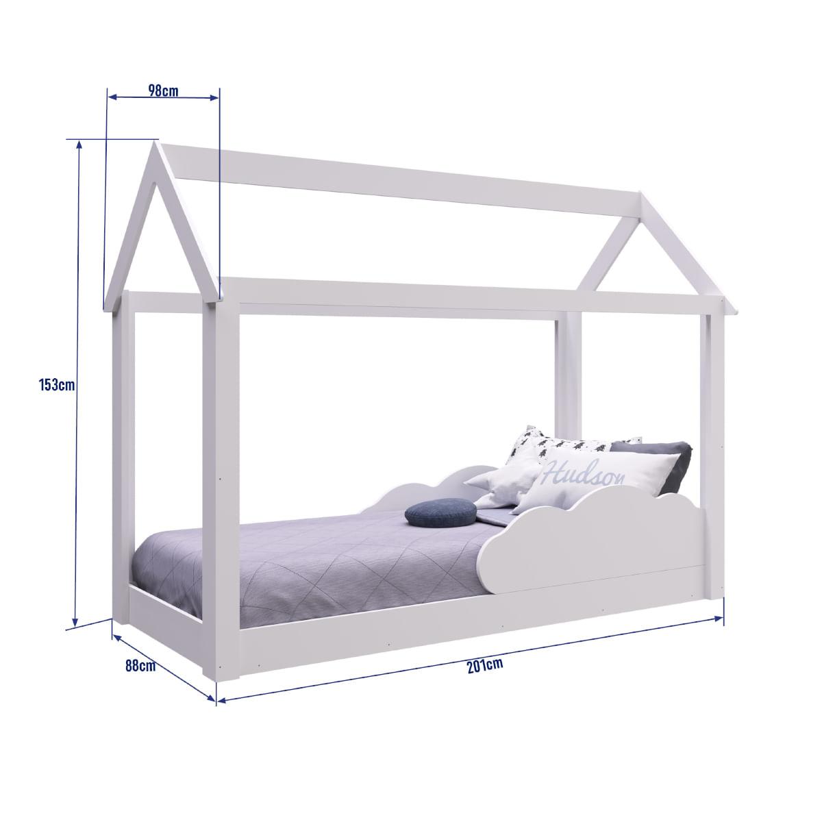 Cama Infantil Montessoriana Branca com Nuvem Branca BY401 Completa Móveis