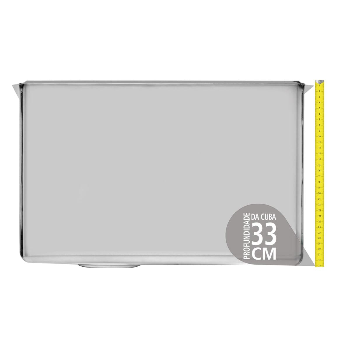 Cuba Profissional Tramontina Dritta Pro em Aço Inox Scotch Brite 50 x 40 x 33 cm