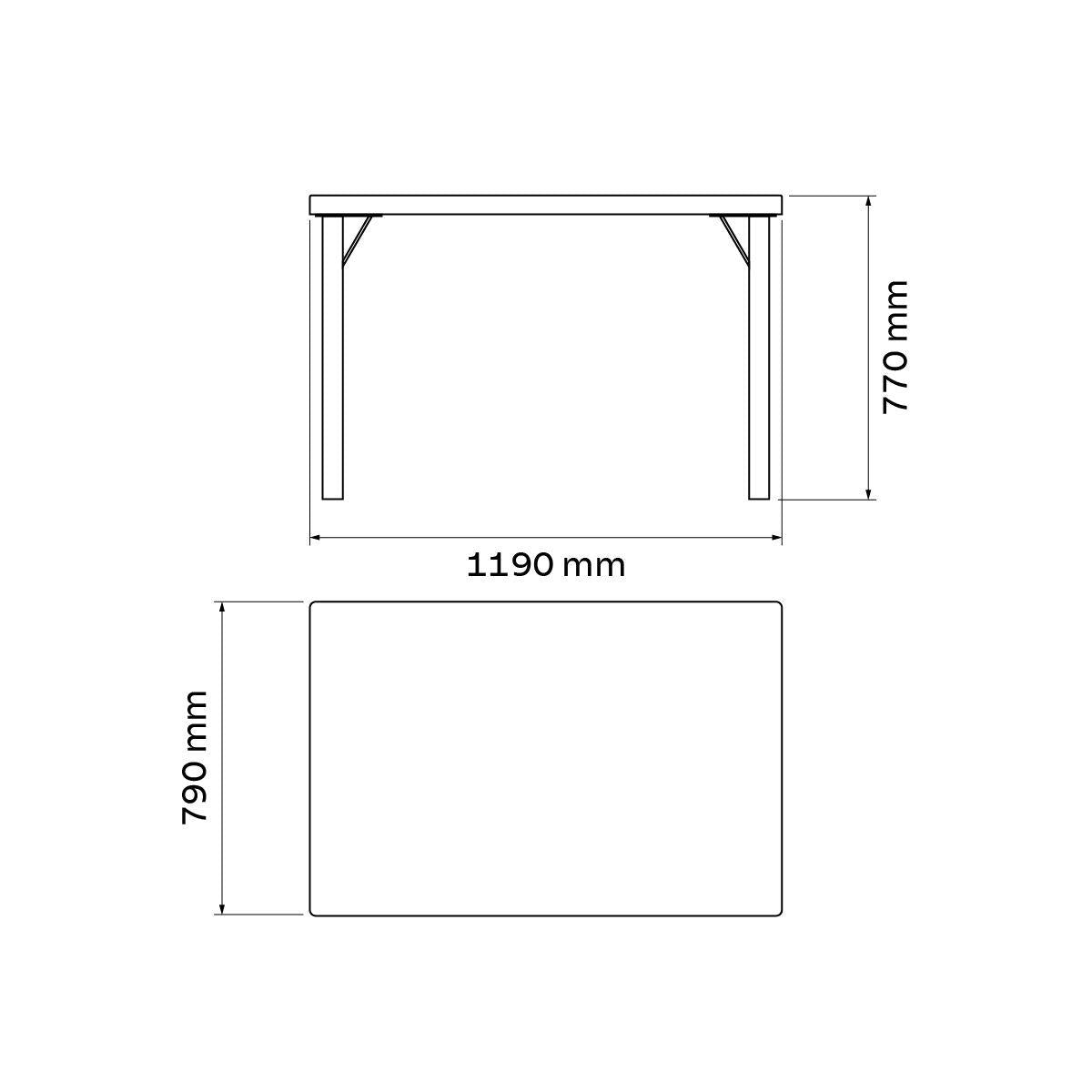 Mesa Tramontina 119 x 79 cm Beta em Polipropileno Grafite com Base em Alumínio Polido