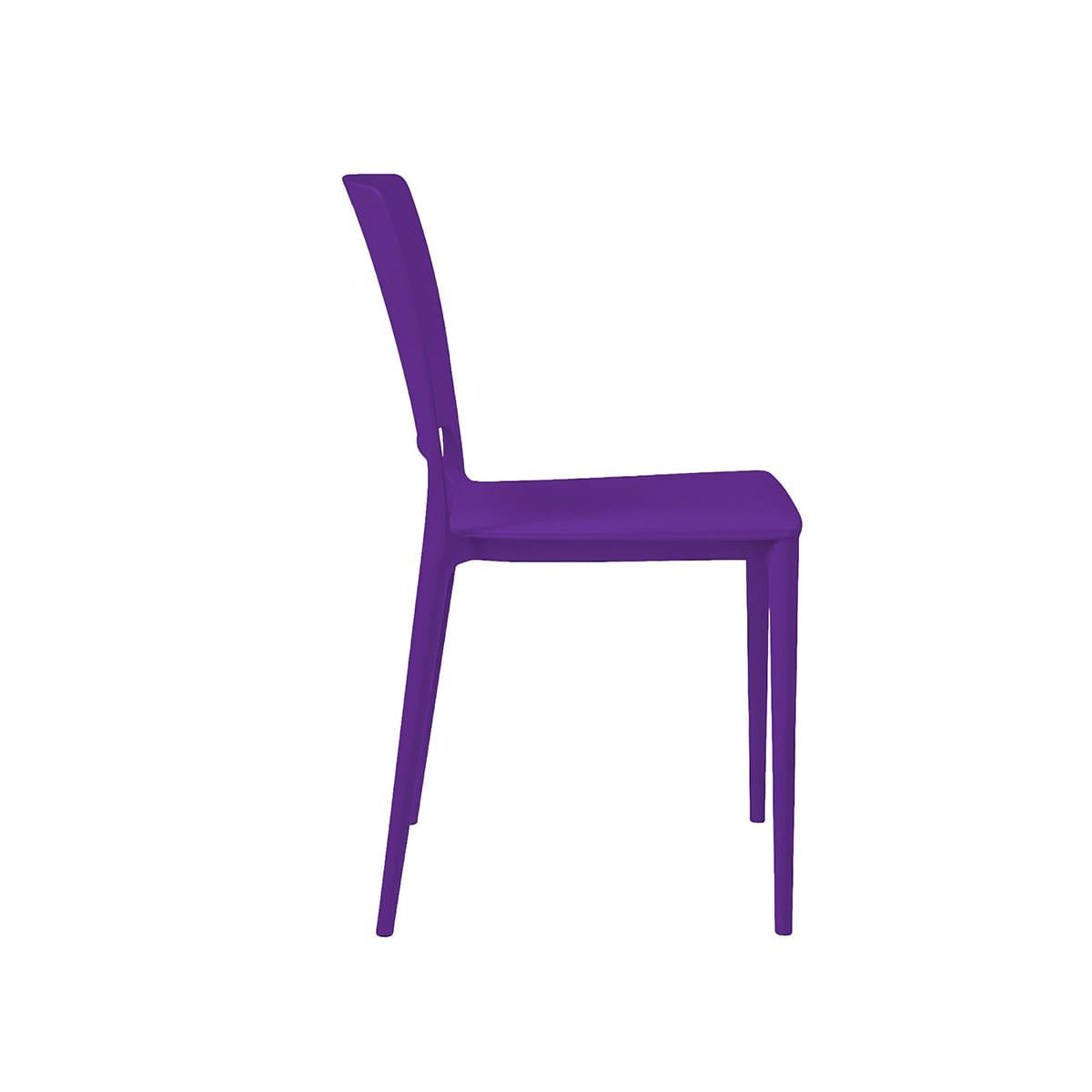Cadeira Empilhável Urano Roxa Polipropileno