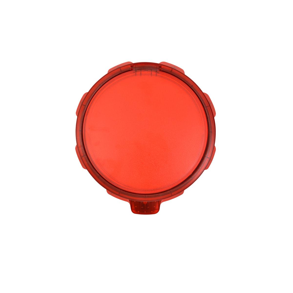 Lixeira Inox Tramontina Sofie Inox Scotch Brite e Detalhes em Plástico Translúcido Vermelho com Pedal 5 L