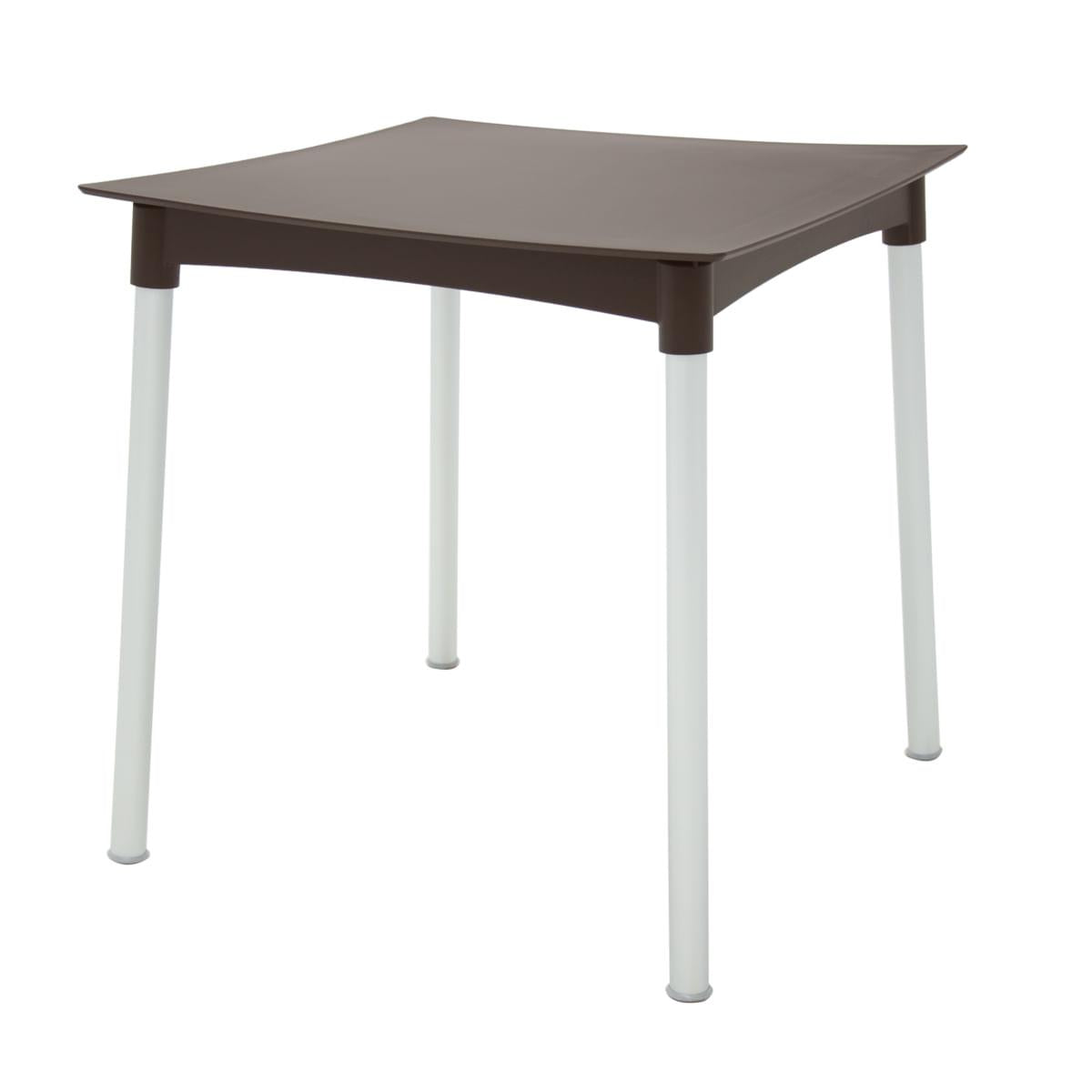 Mesa Tramontina Diana 70 cm em Polipropileno Marrom com Pernas de Alumínio Anodizado
