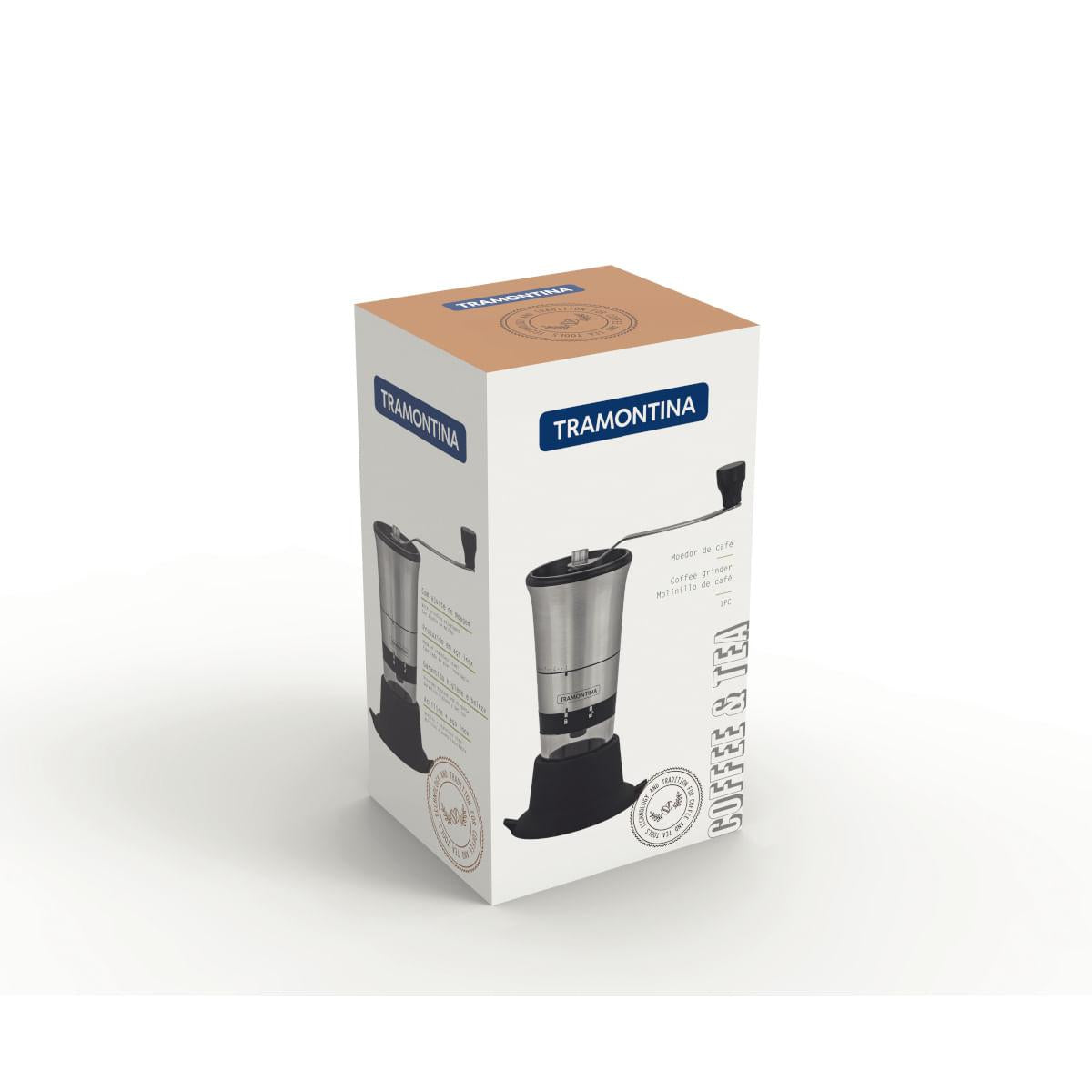 Moedor para Café Tramontina Realce em Aço Inox com Copo de Acrílico e Moinho em Cerâmica