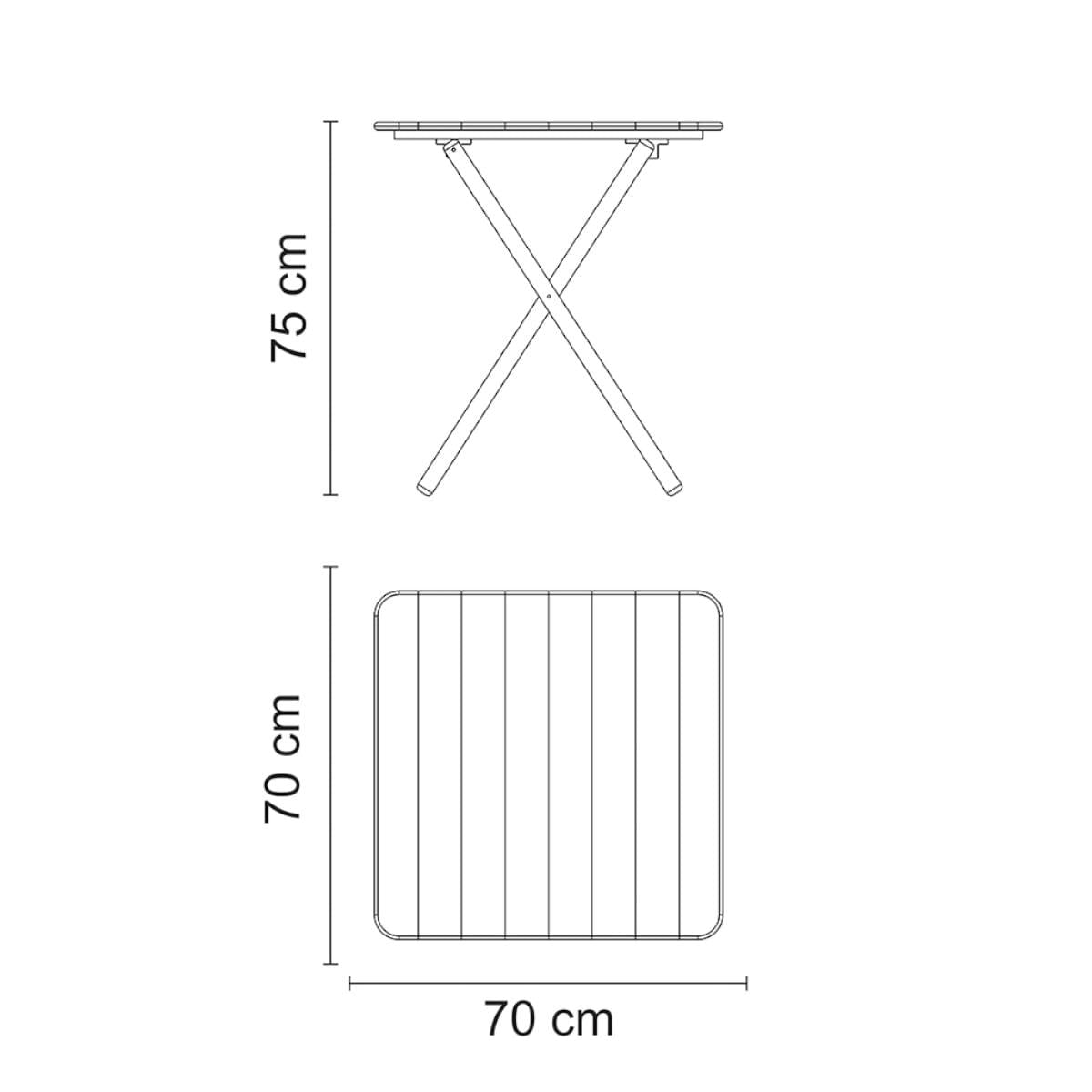 Mesa Dobrável Quadrada Tramontina Bossa 70x75 cm em Madeira Tauari Natural