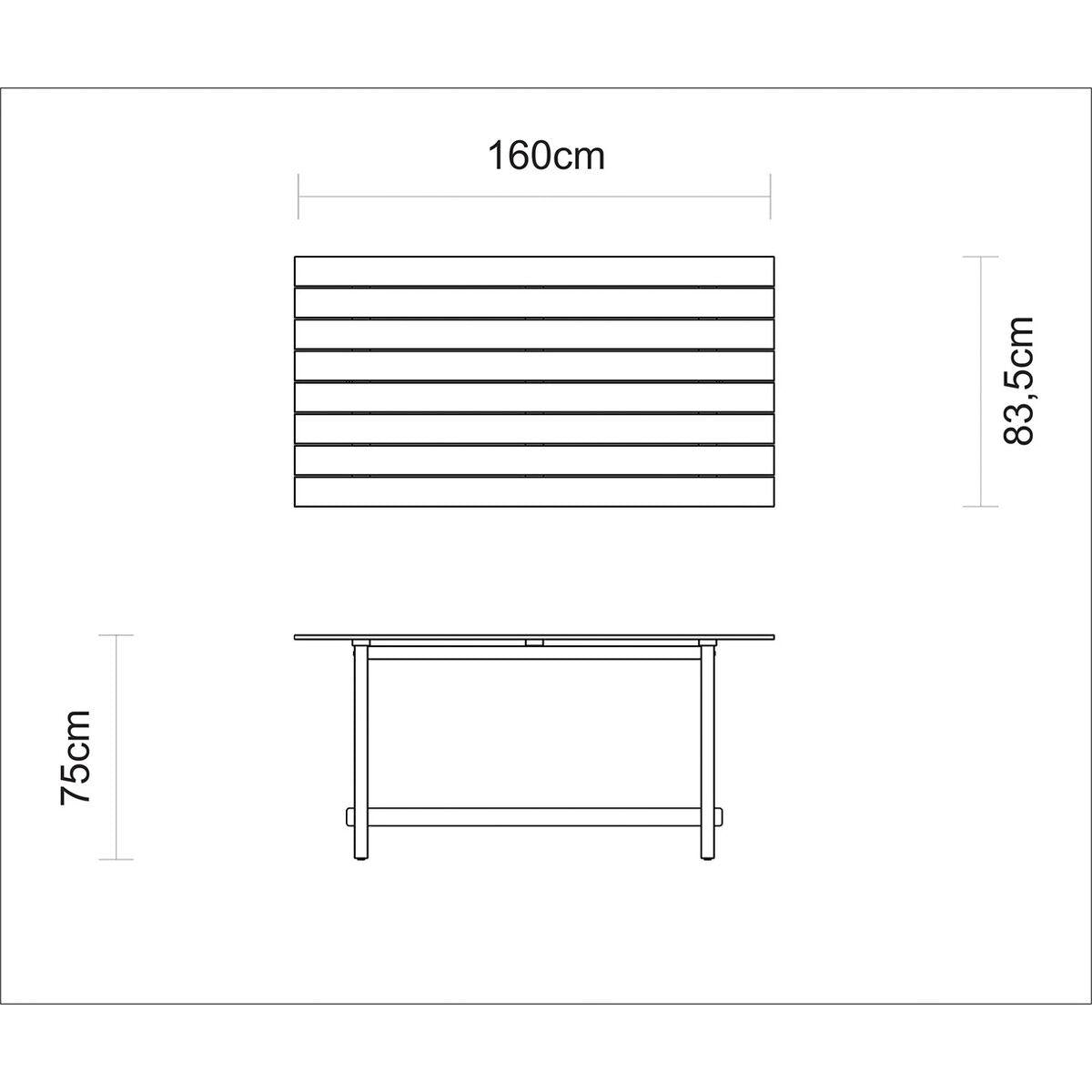 Mesa Retangular Tramontina Mistral em Madeira Teca e Tauari com Acabamento Verniz Incolo 160 x 84 cm