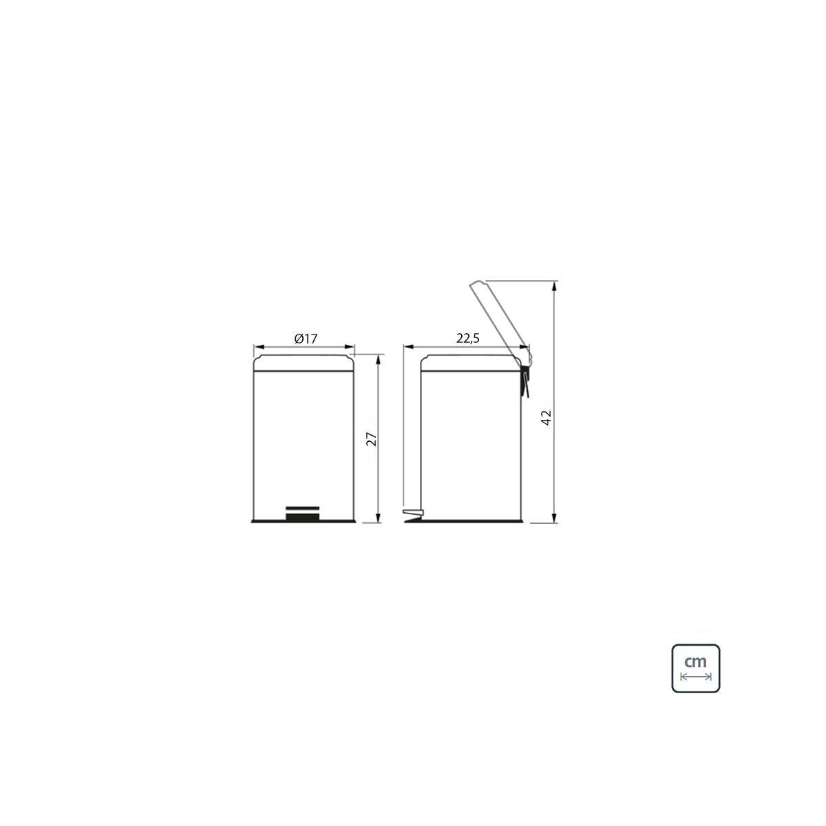 Lixeira Inox com Pedal Tramontina Polido e Balde Interno 3 L