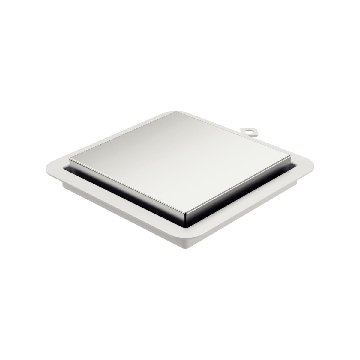 Ralo Tramontina Square em PVC com Tampa em Aço Inox 15 x 15 cm