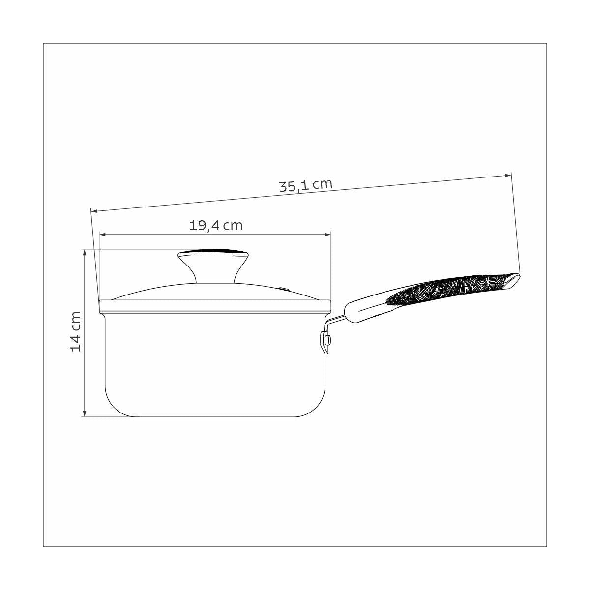 Panela Tramontina Lyf em Alumínio 18 cm 2,1 L Antiaderente Starflon Max Verde Natureza
