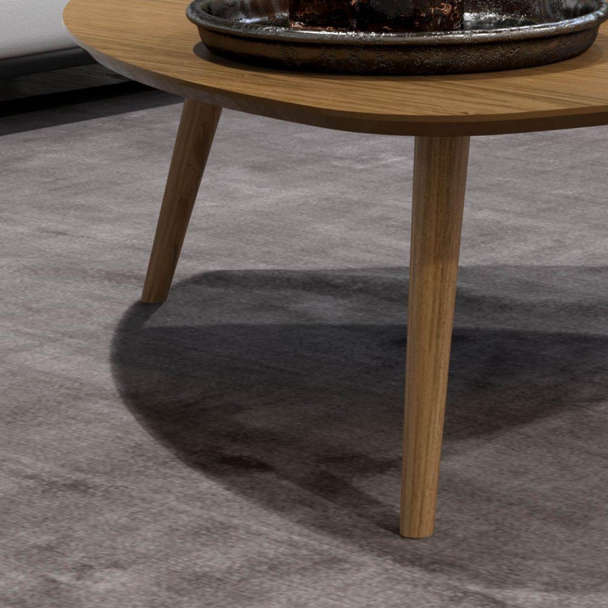 Mesa de Centro Unique em MDF Louro Pés em Madeira Marin