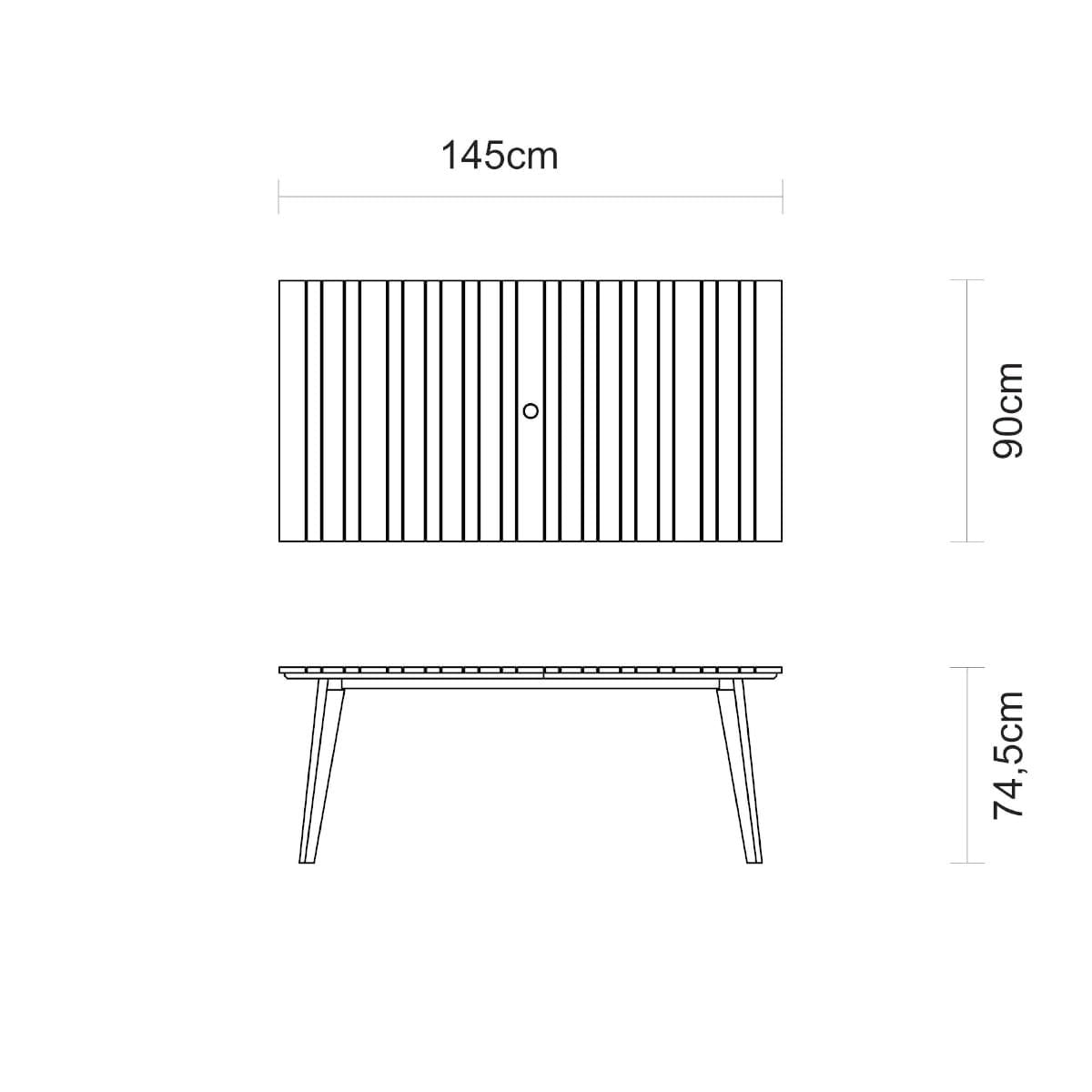 Mesa Retangular Tramontina Varanda em Madeira Mogno Africano 145 x 90 cm