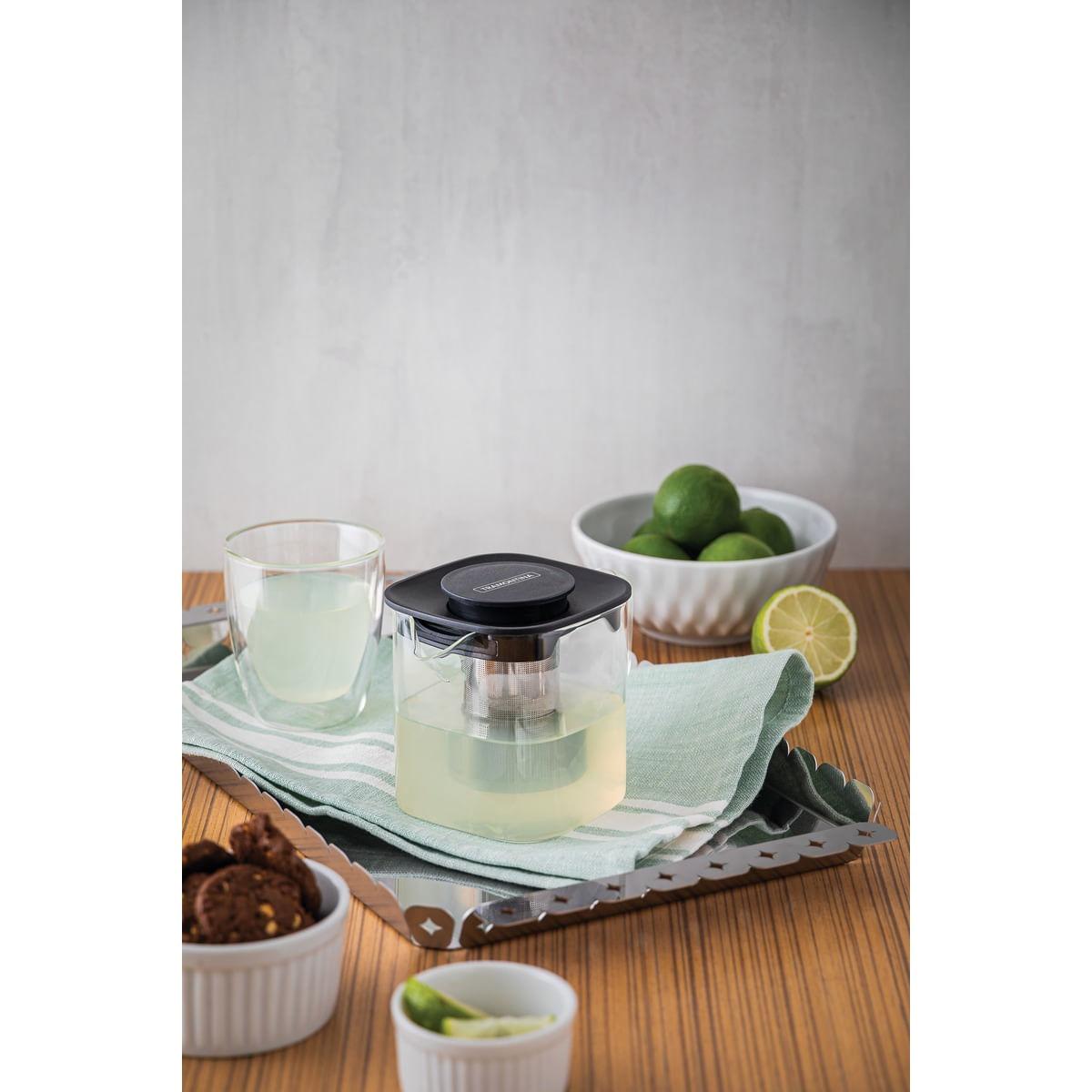 Bule para Chá Tramontina em Vidro e Aço Inox com Infusor 600 ml