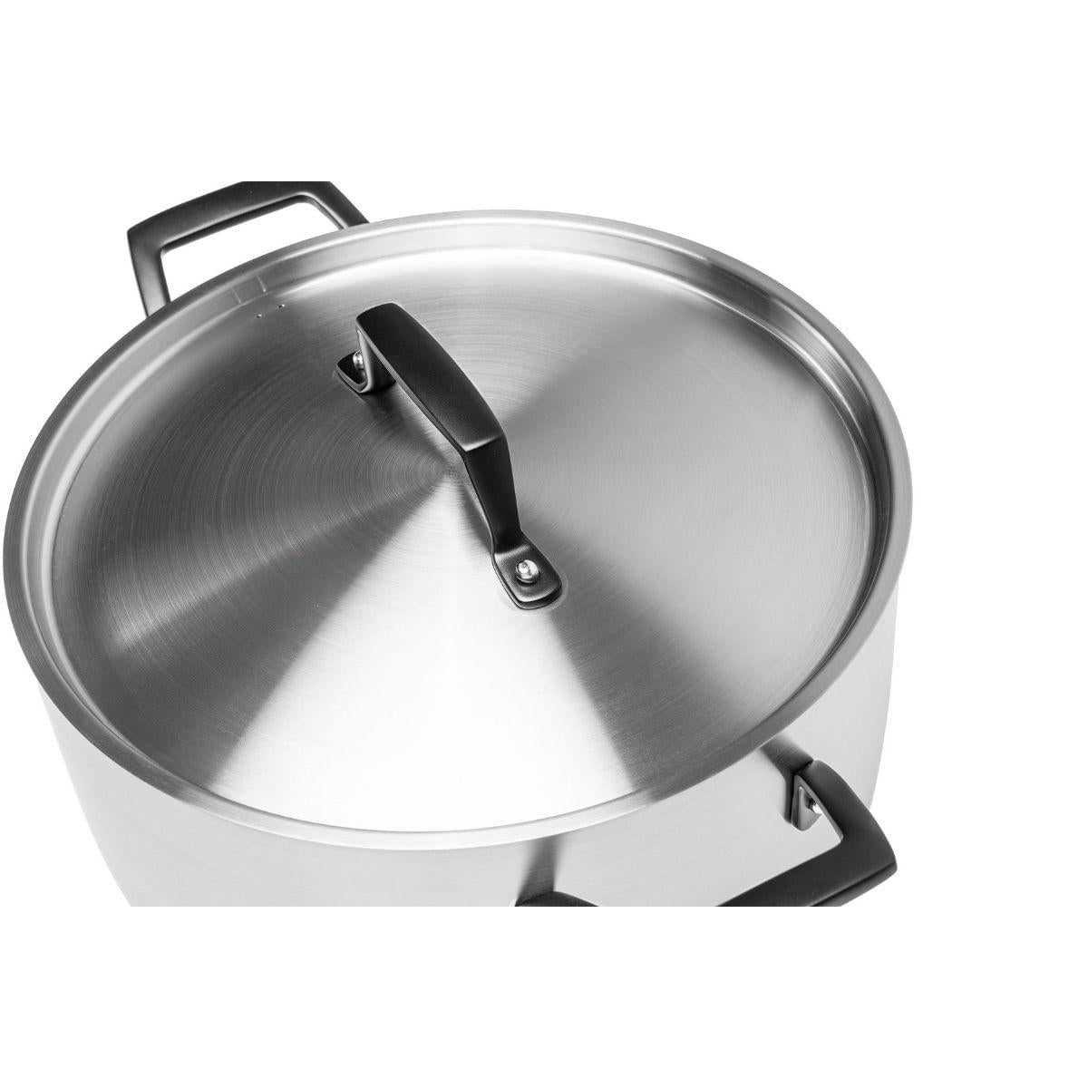 Caçarola Rasa Tramontina Grano Black Aço Inox 24cm 4,7L