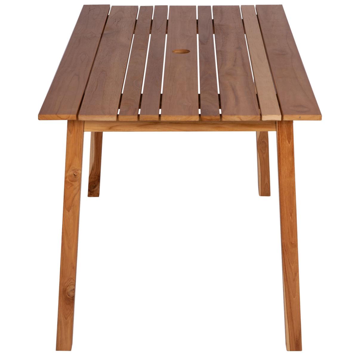 Mesa Retangular Tramontina Verona em Madeira Teca Verniz Transparente 130 x 74 cm