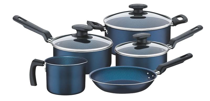 Jogo de Panelas Starflon 5 Peças Bergamo Azul Tramontina 20399182