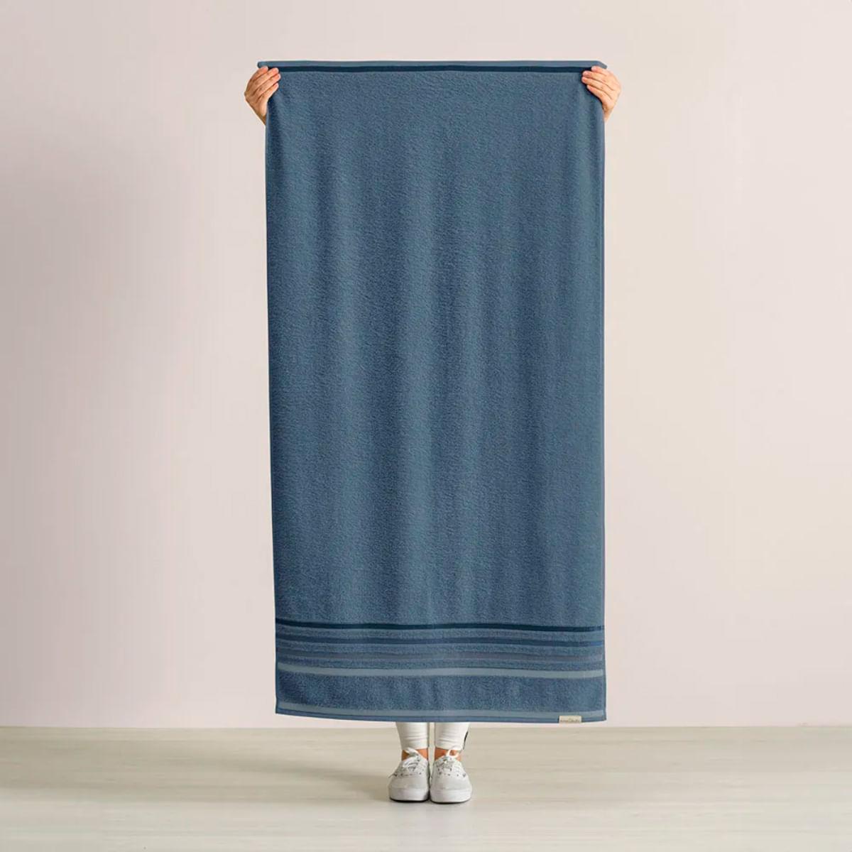 Jogo de Banho 5 Peças Karsten Fio Penteado Lumina Azul Sereno Azul