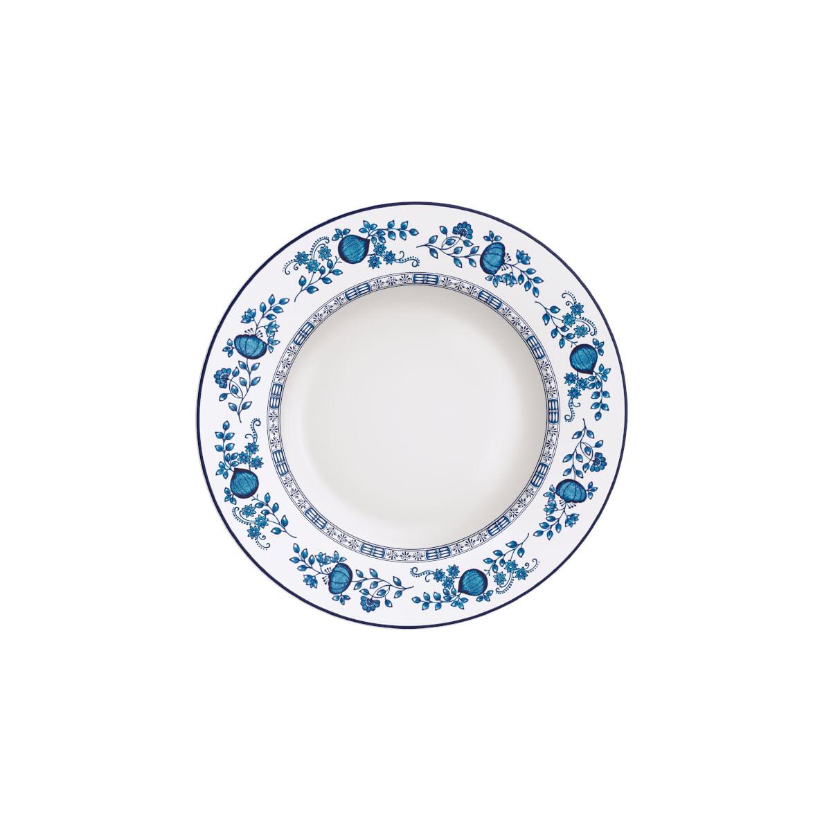 Jogo de Pratos Tramontina Dulce em Porcelana Decorada 18 Peças