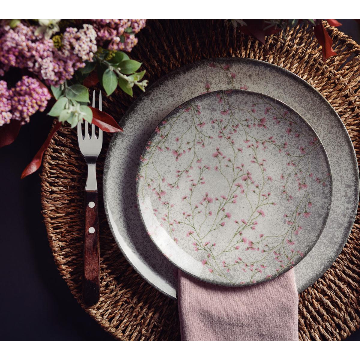 Aparelho de Jantar Tramontina Floralis em Porcelana Decorada 20 Peças