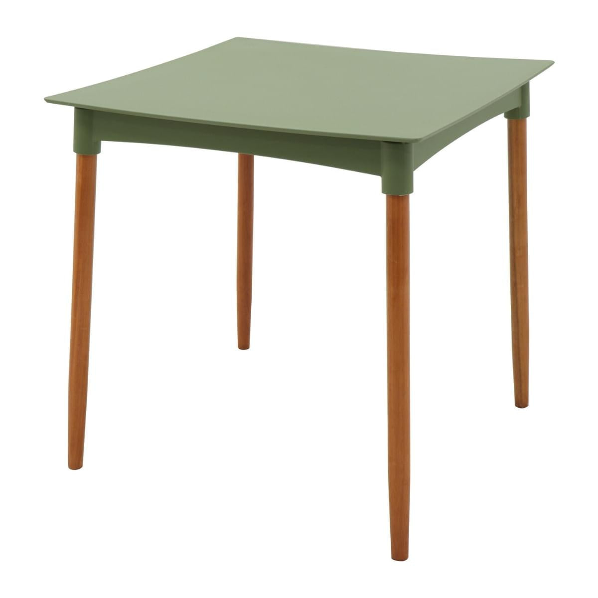 Mesa Diana Verde Oliva Tramontina 70cm em Polipropileno com Pernas de Madeira