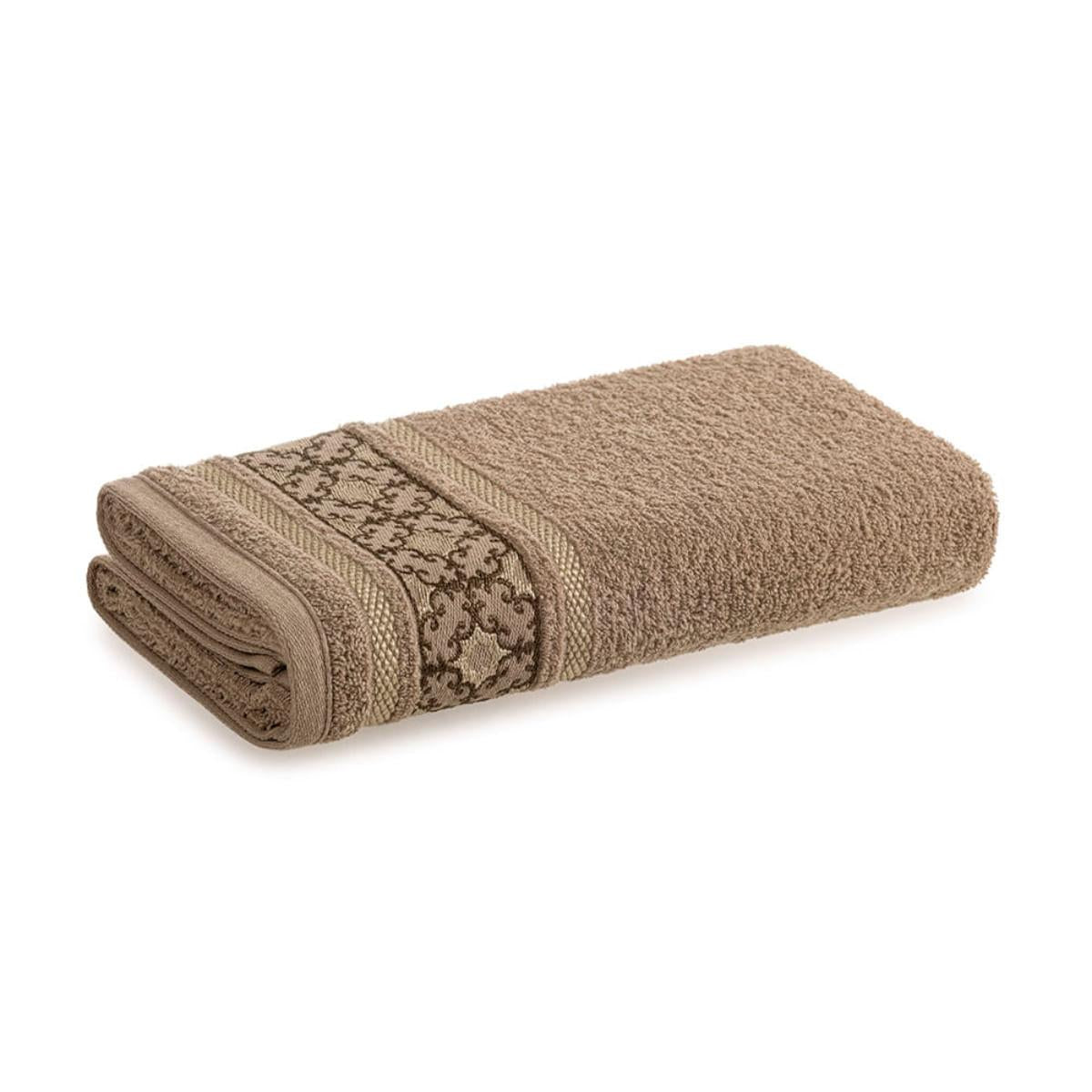 Toalha de Rosto Karsten Taupe Marrom Softmax Abrantes 48x80 cm